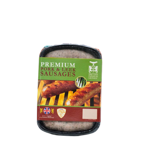 英國 British Premium 天然腸衣京蔥豬肉腸 (6條裝, 454g)