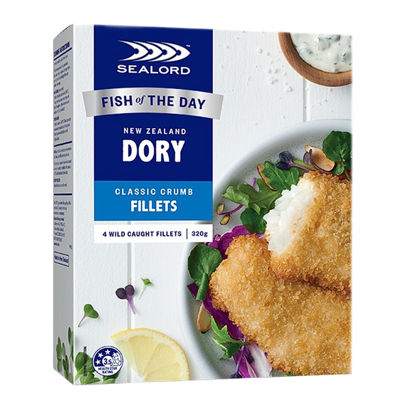 New Zealand Sealord Dory Classic Crumbed Fillets 320g