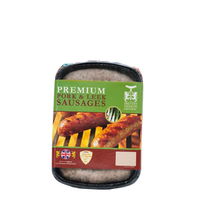 UK British Premium Natural Skin Pork & Leek Sausage (6pcs, 454g)