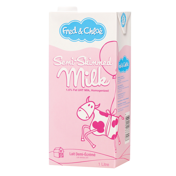 France Fred & Chloe UHT Semi-Skimmed Milk 1.6% Fat 1L