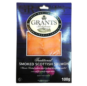 Scottish Grants Smoked Salmon Skinless Sliced 100g