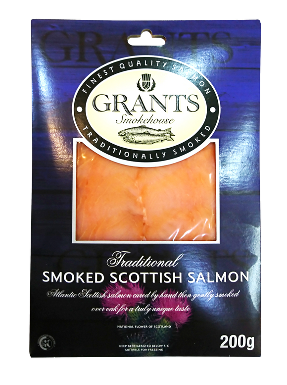 Scottish Grants Smoked Salmon Skinless Sliced 200g