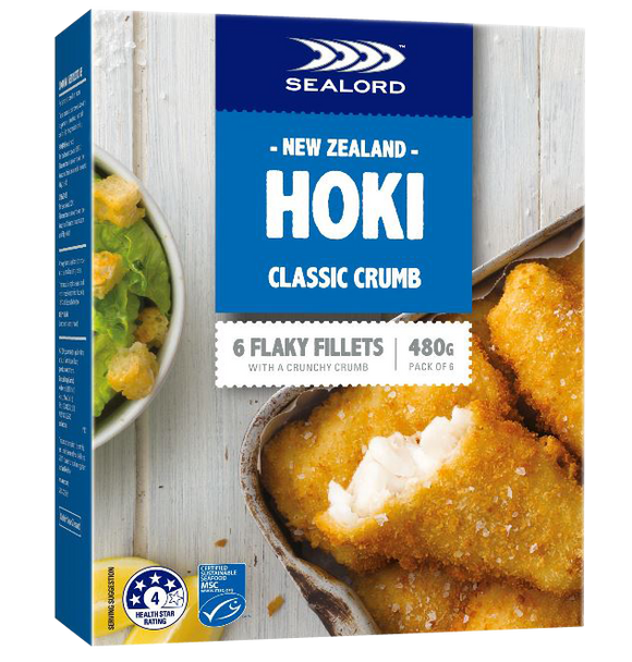 New Zealand Sealord Classic Crumbed Hoki Fillets (480g)