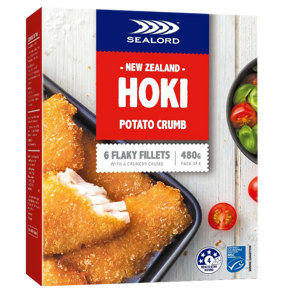 New Zealand Sealord Potato Crumbed Hoki Fillets (480g)