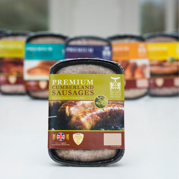 UK British Premium Natural Skin Cumberland Sausage (6pcs) 454g