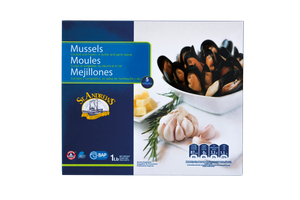 Chile SA Butter & Garlic Whole Shell Blue Mussels 454g